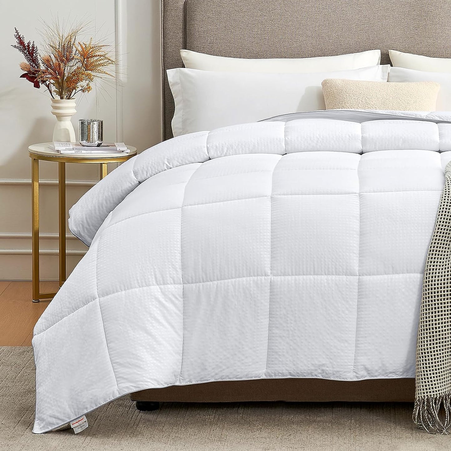 Comforter King Size - Teal Duvet Insert down Alternative Bed King Comforter, Lightweight Bedding Comforters Quilted Soft All Season Reversible Teal/Ivory