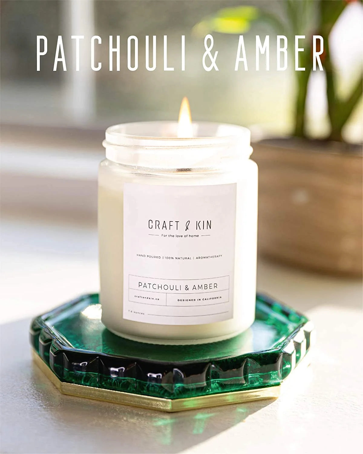 Indulge Your Senses with Patchouli & Amber Aromatherapy Soy Candles - 8 Oz