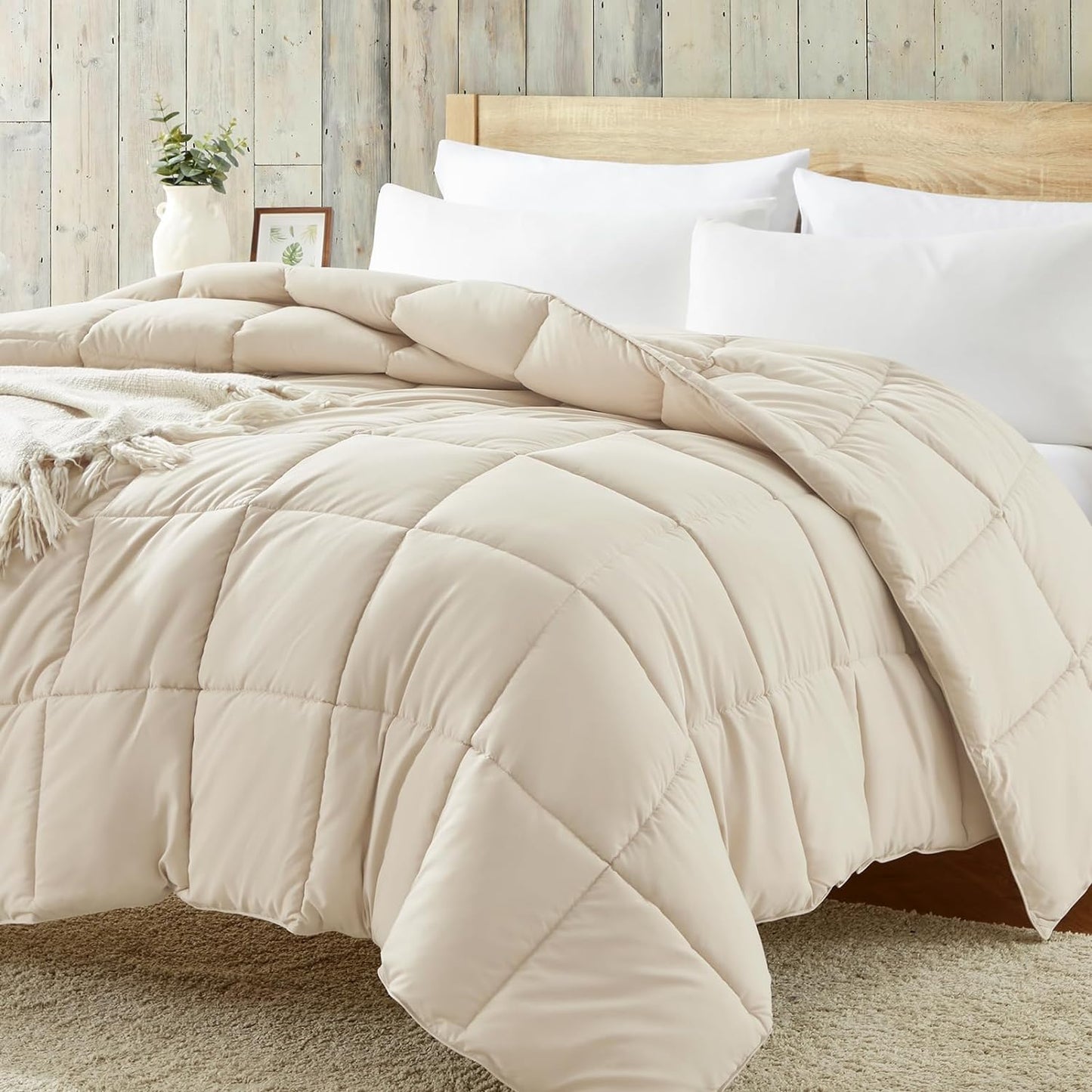 Comforter King Size - Teal Duvet Insert down Alternative Bed King Comforter, Lightweight Bedding Comforters Quilted Soft All Season Reversible Teal/Ivory
