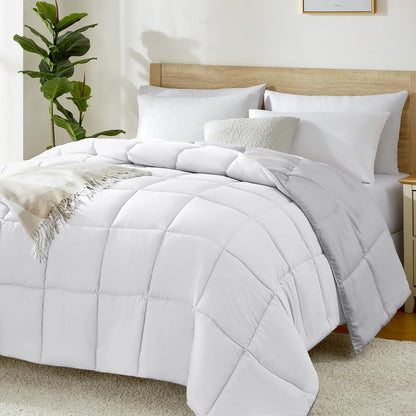 Comforter King Size - Teal Duvet Insert down Alternative Bed King Comforter, Lightweight Bedding Comforters Quilted Soft All Season Reversible Teal/Ivory