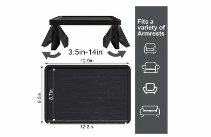 Couch Arm Tray,Bamboo Folding Sofa Tray,Sofa Armrest Trays Clip-On Couch Desk for Drinks,Snacks,Phone,Remote Control（Natural）