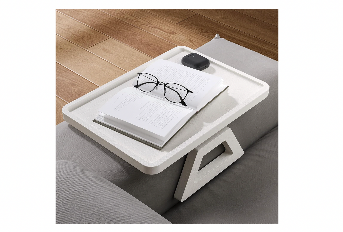 Couch Arm Tray,Bamboo Folding Sofa Tray,Sofa Armrest Trays Clip-On Couch Desk for Drinks,Snacks,Phone,Remote Control（Natural）