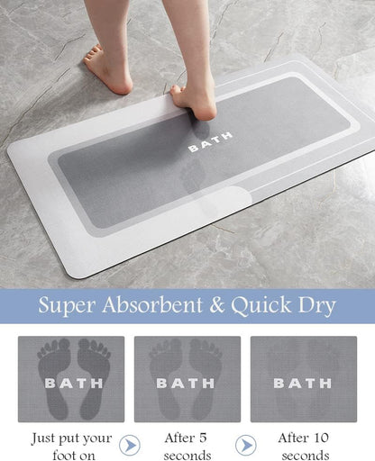 -Bath Mat-Bathroom Mat Rug Non Slip Super Absorbent Stain Resistant Quick Dry Thin Bathroom Rug-Bath Mats for Bathroom Floor Bathtub Vanity-Bathmat Bath Rug Easy Care-17"X27" Grey