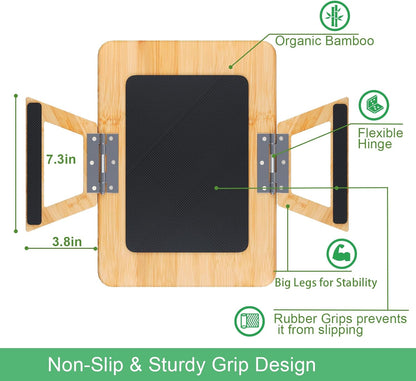 Couch Arm Tray,Bamboo Folding Sofa Tray,Sofa Armrest Trays Clip-On Couch Desk for Drinks,Snacks,Phone,Remote Control（Natural）