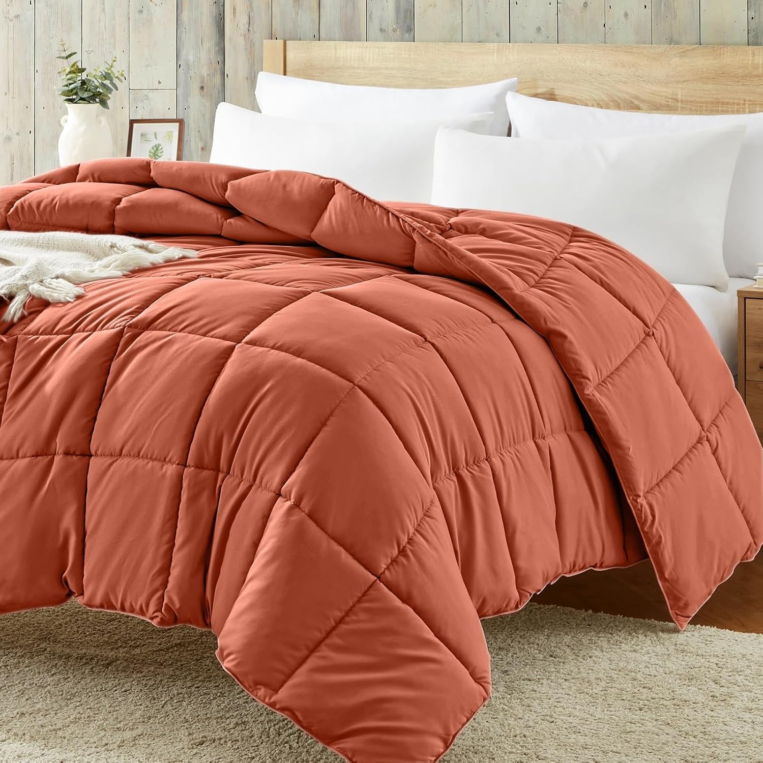 Comforter King Size - Teal Duvet Insert down Alternative Bed King Comforter, Lightweight Bedding Comforters Quilted Soft All Season Reversible Teal/Ivory