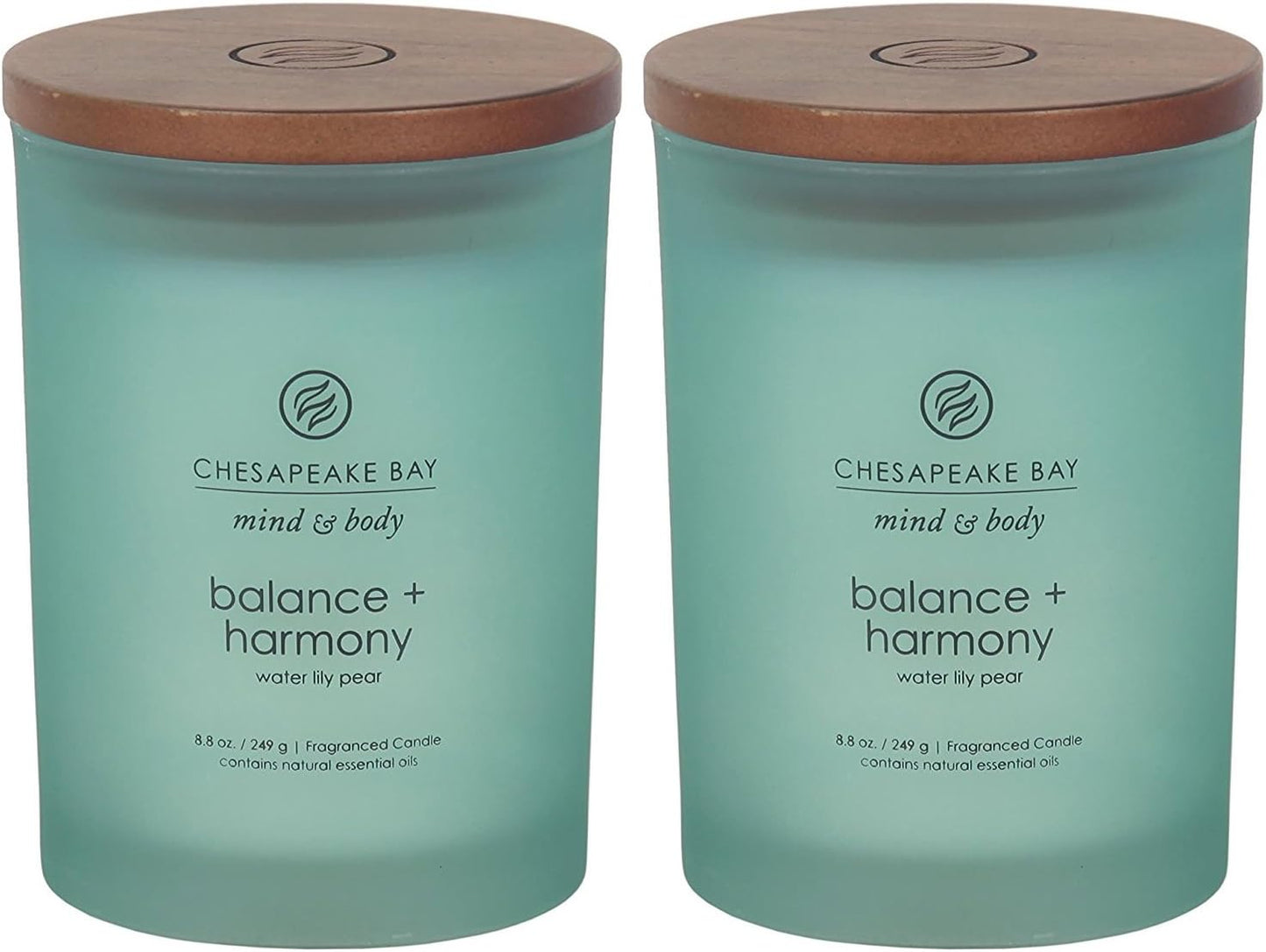 Chesapeake Bay Balance + Harmony Scented Candle Water Lily Pear Fragrance 50 Hours Burn Time Warm & Decorative Soy Wax Blend