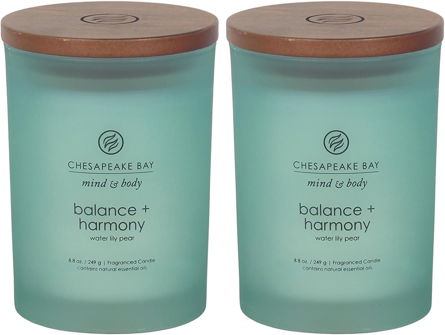 Chesapeake Bay Balance + Harmony Scented Candle Water Lily Pear Fragrance 50 Hours Burn Time Warm & Decorative Soy Wax Blend
