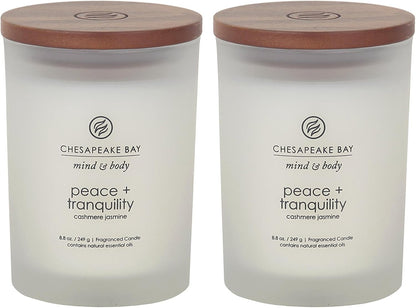 Chesapeake Bay Balance + Harmony Scented Candle Water Lily Pear Fragrance 50 Hours Burn Time Warm & Decorative Soy Wax Blend