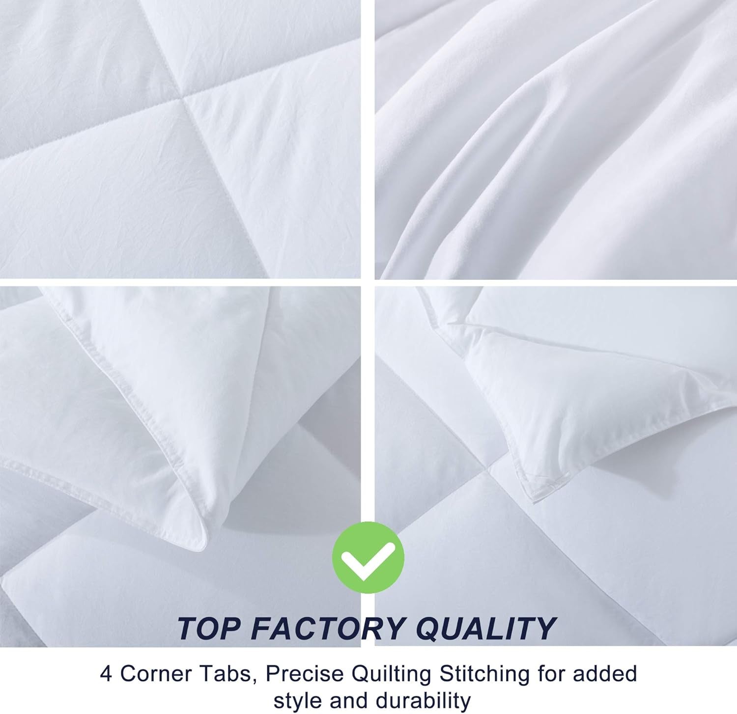 102X90 Easy-Clean Reversible Comforter Set - 2 Solid Color Plush down Alternative Fluffy, Ultra Soft, Machine Washable Bedding Duvet Insert, Extra Warm King, White