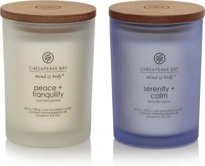 Chesapeake Bay Balance + Harmony Scented Candle Water Lily Pear Fragrance 50 Hours Burn Time Warm & Decorative Soy Wax Blend