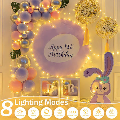 Extra-Long 66FT String Lights Outdoor/Indoor, 200 LED Super Bright Christmas Lights for Bedroom, Waterproof 8 Modes Plug in Twinkle Fairy Light for Classroom Christmas Tree Decorations (Warm White)